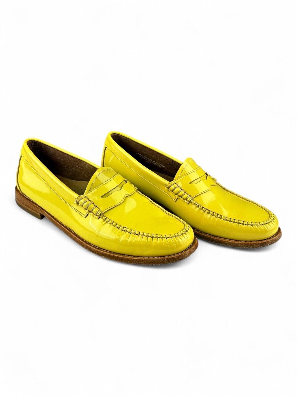Weejuns Men Penny Loafers Yellow Leather Sz 8.5